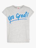 AO76 Kids' Yes Great Short Sleeve T-Shirt, Grey