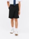 John Lewis Girls' Adjustable Waist City School Shorts, Black