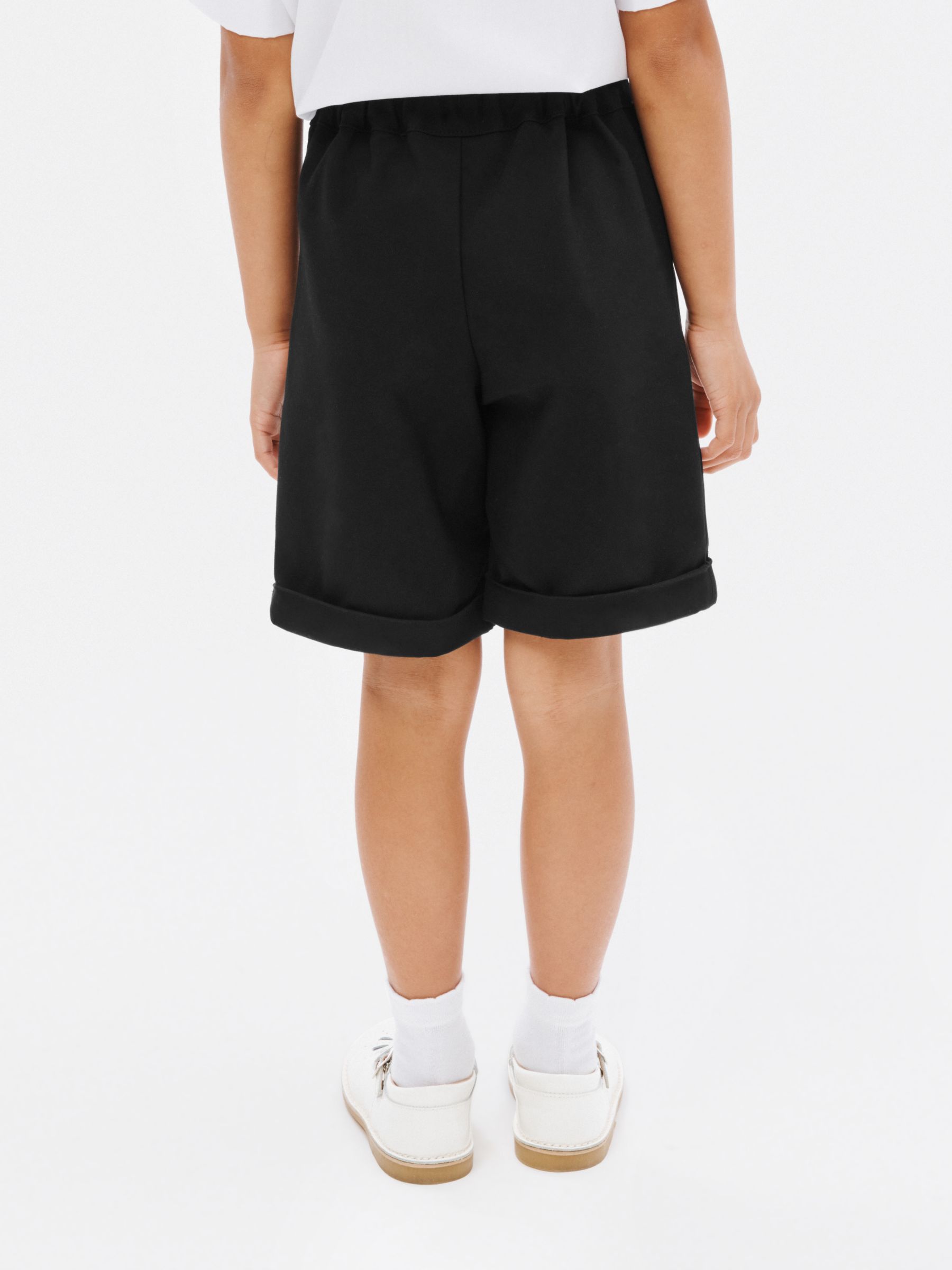 John Lewis Girls' Adjustable Waist City School Shorts, Black at
