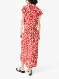 HUSH Posy Floral Print Shirt Dress, Red, 4