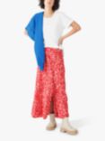 hush Amina Floral Print Midi Skirt, Spring Blossom Red