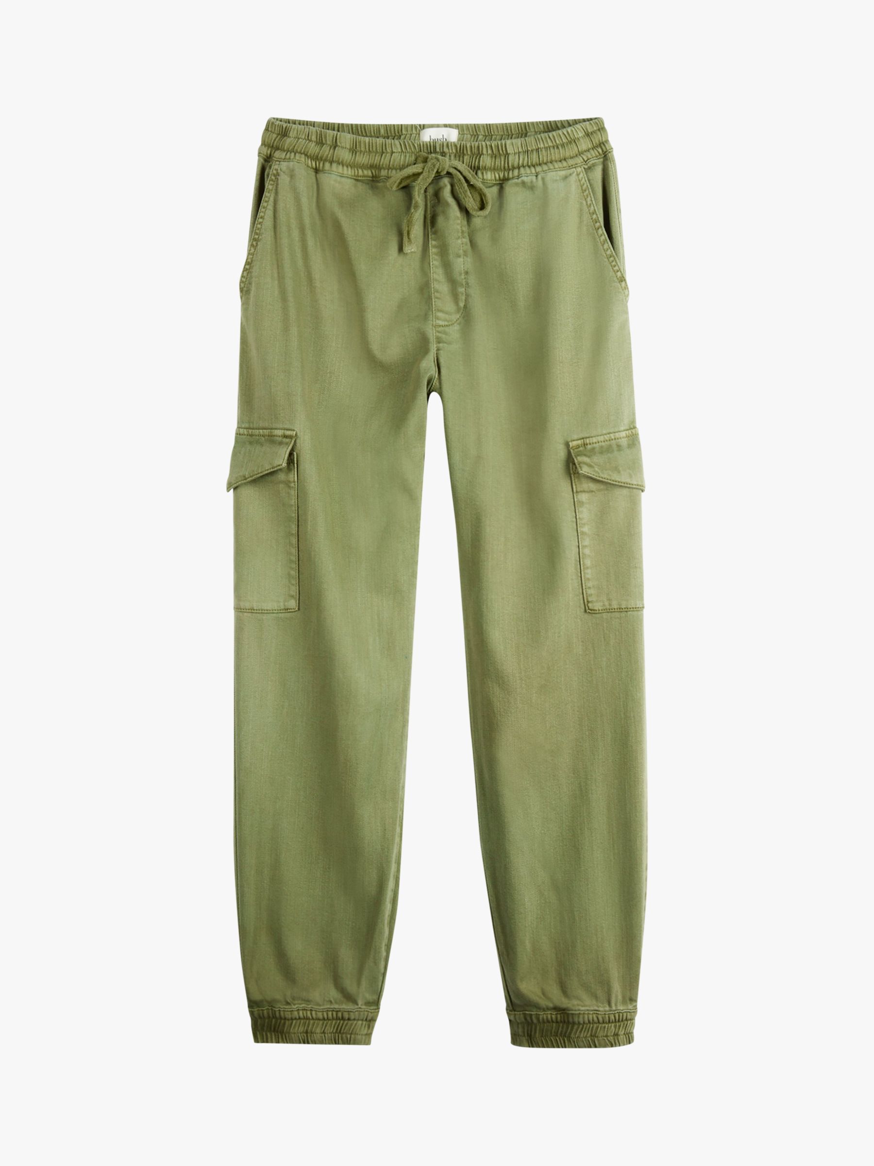 hush Washed Cargo Trousers, Light Khaki at John Lewis & Partners