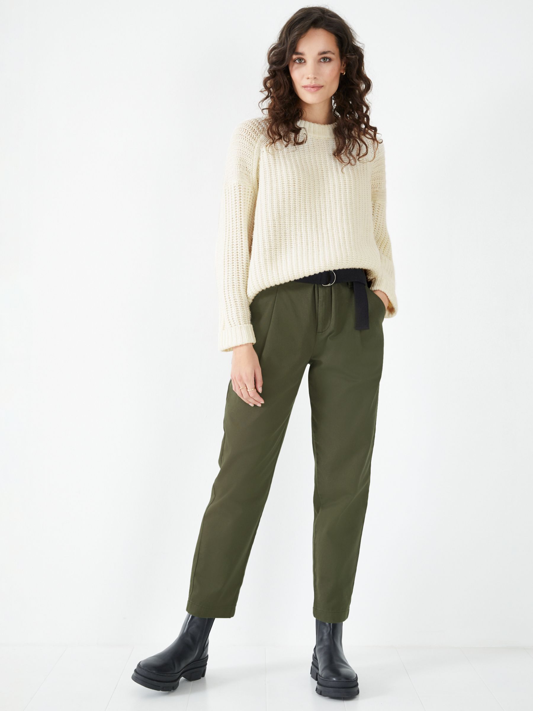 Slacks and Chinos Skinny trousers Womens Clothing Trousers Dondup Cotton Perfect Cropped Skinny Trousers in Natural 