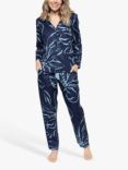 Cyberjammies Floral Print Pyjamas, Navy/Pale Blue