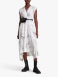 AllSaints Tate Aurora Abstract Print Dress, Ecru White
