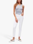 7 For All Mankind High Waist Skinny Cropped Jeans. White