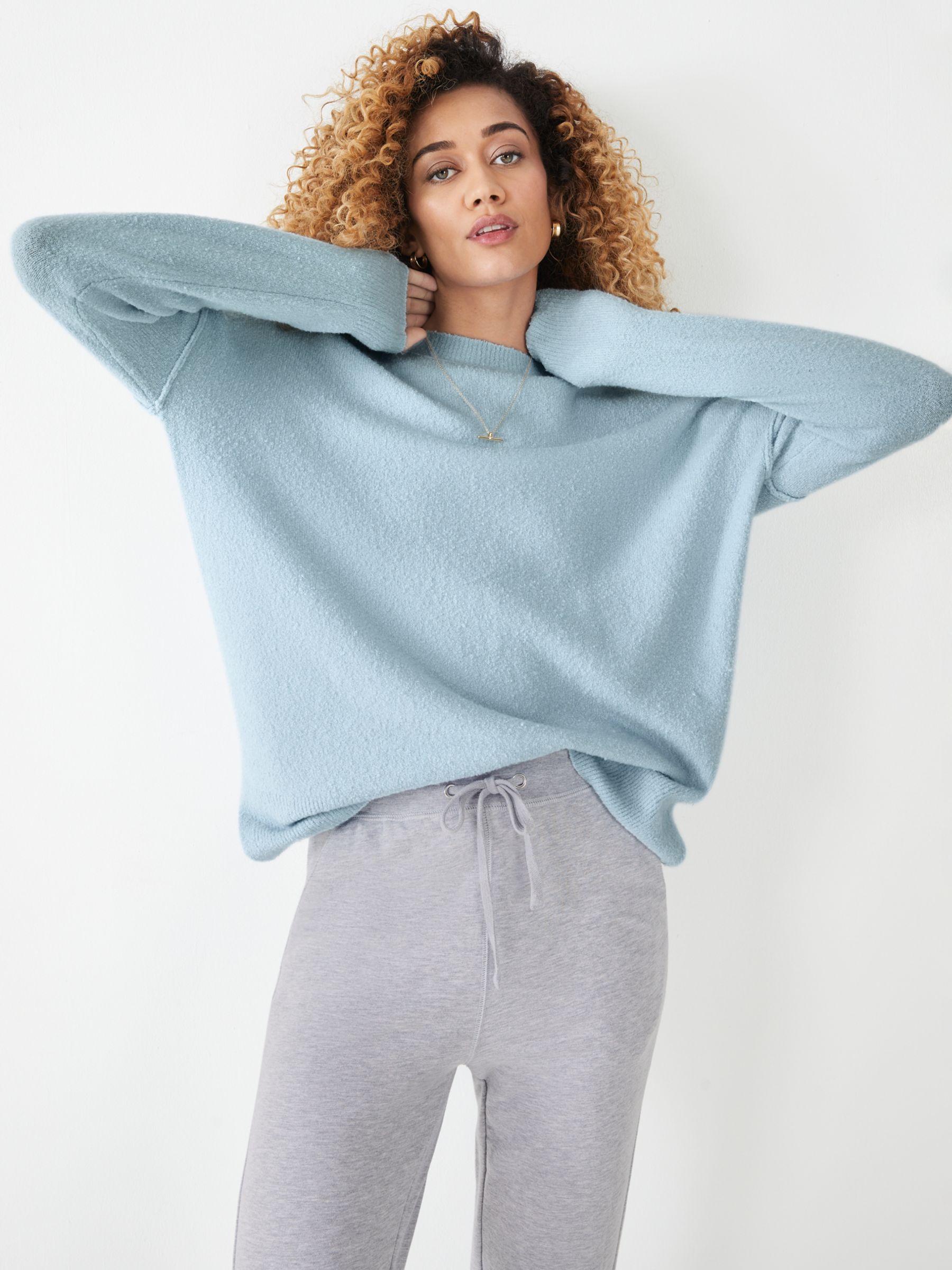 hush Holly Slouchy Jumper, Dove Blue at John Lewis & Partners