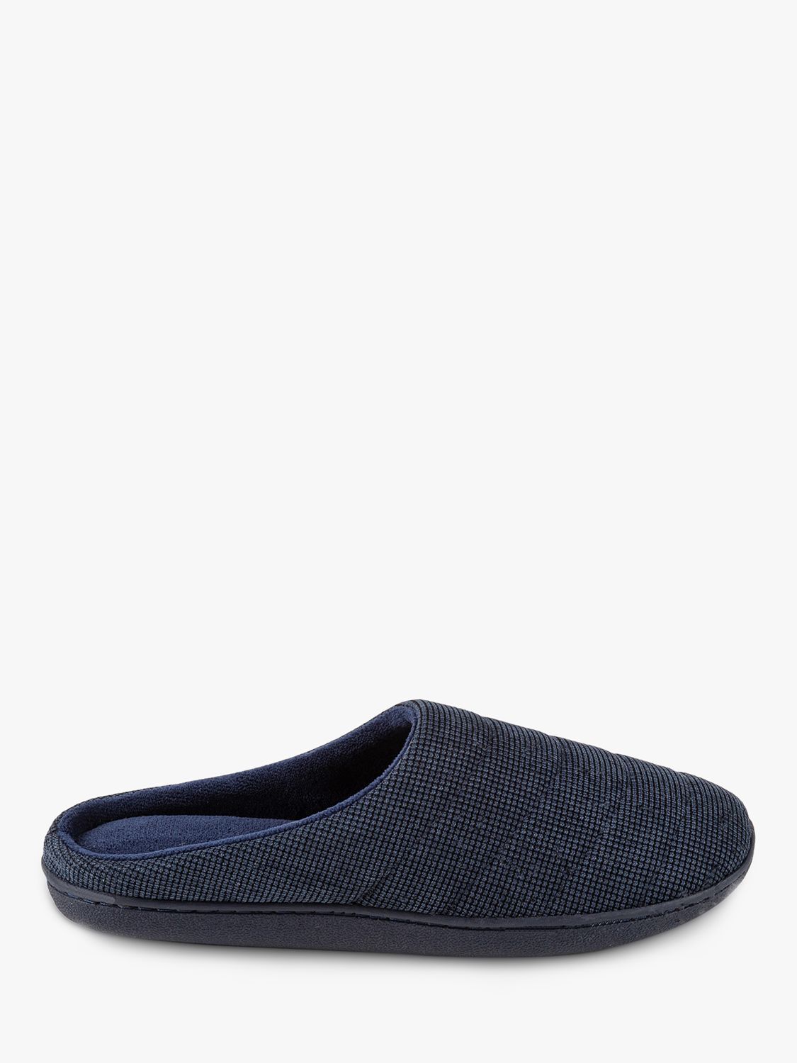 totes Isotoner Textured Cord Stitched Mule Slippers, Navy at John Lewis ...