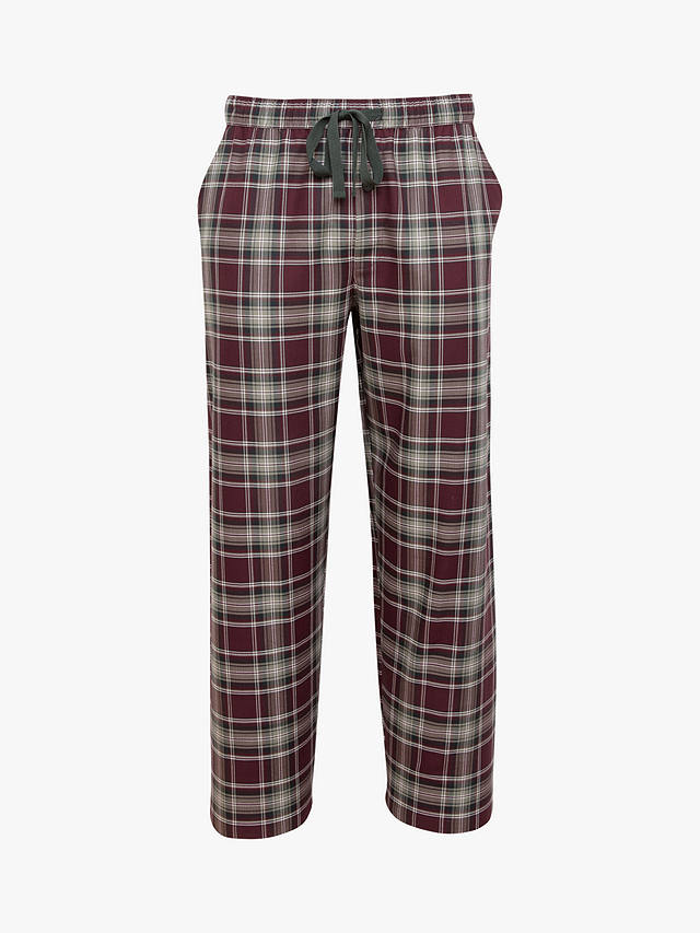 Cyberjammies Jack Cotton Check Pyjama Trousers, Burgundy Mix