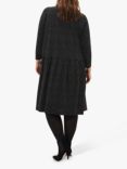 Phase Eight Mina Spot Midi Dress, Black