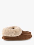 totes Isotoner Suede Faux Fur Cuff Boot Slippers, Tan