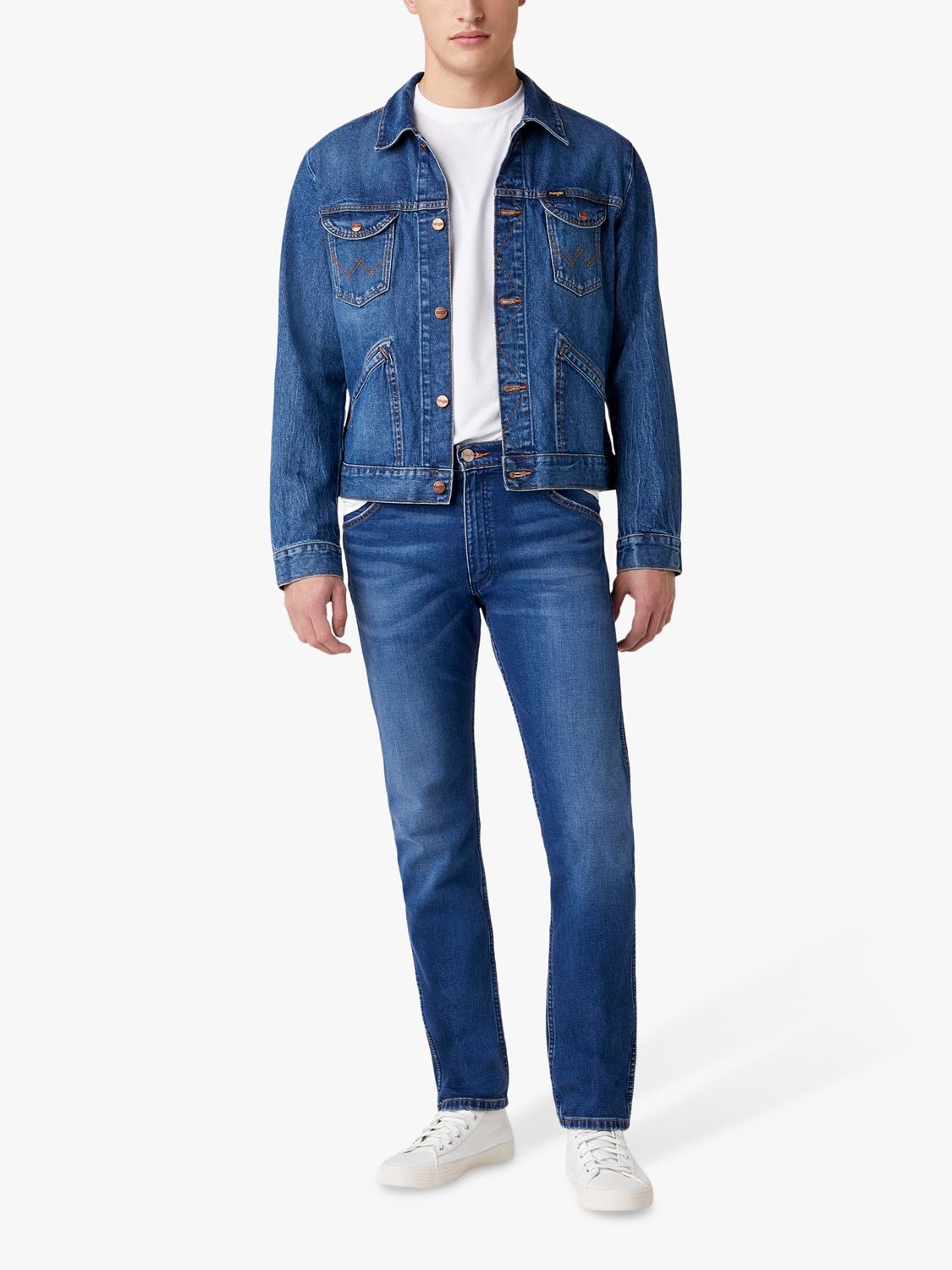 Wrangler Slim Fit Jeans, Blue at John Lewis & Partners