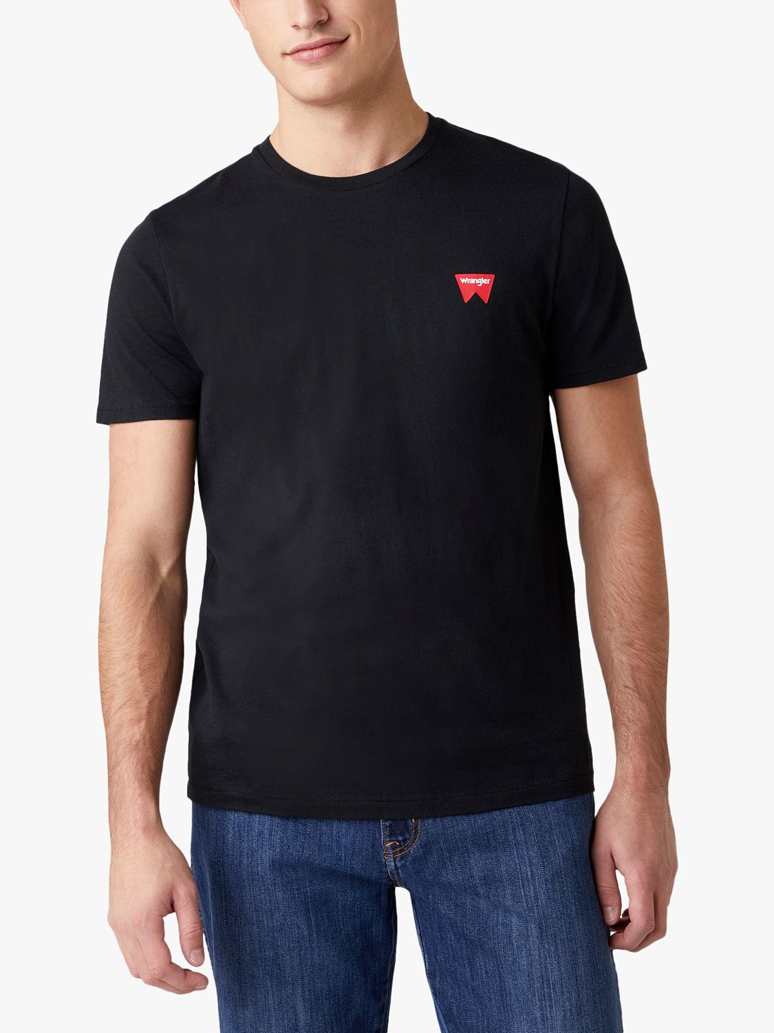 Wrangler Classic Logo Crew Neck T-Shirt, Black at John Lewis & Partners