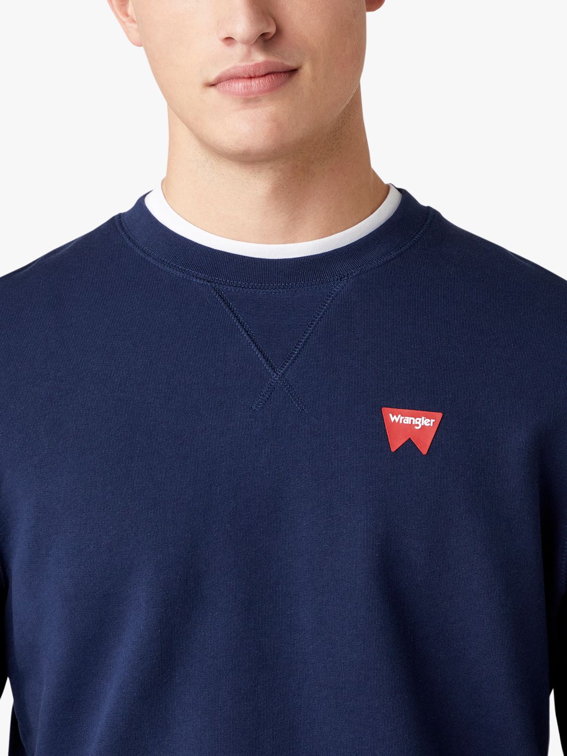 Wrangler Logo Crew Sweatshirt, Navy, S