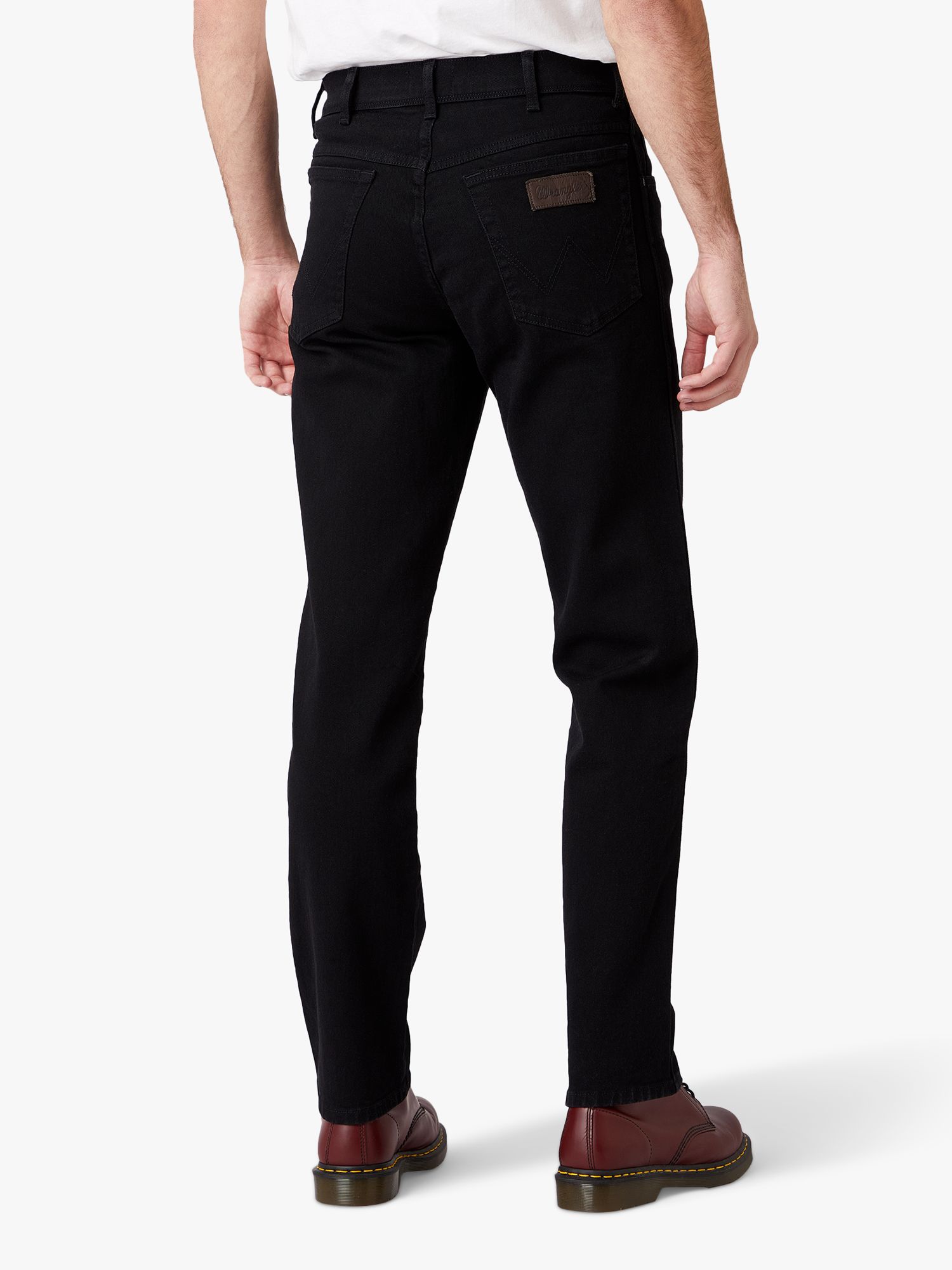 Wrangler Texas Regular Fit Jeans, Black at John Lewis & Partners
