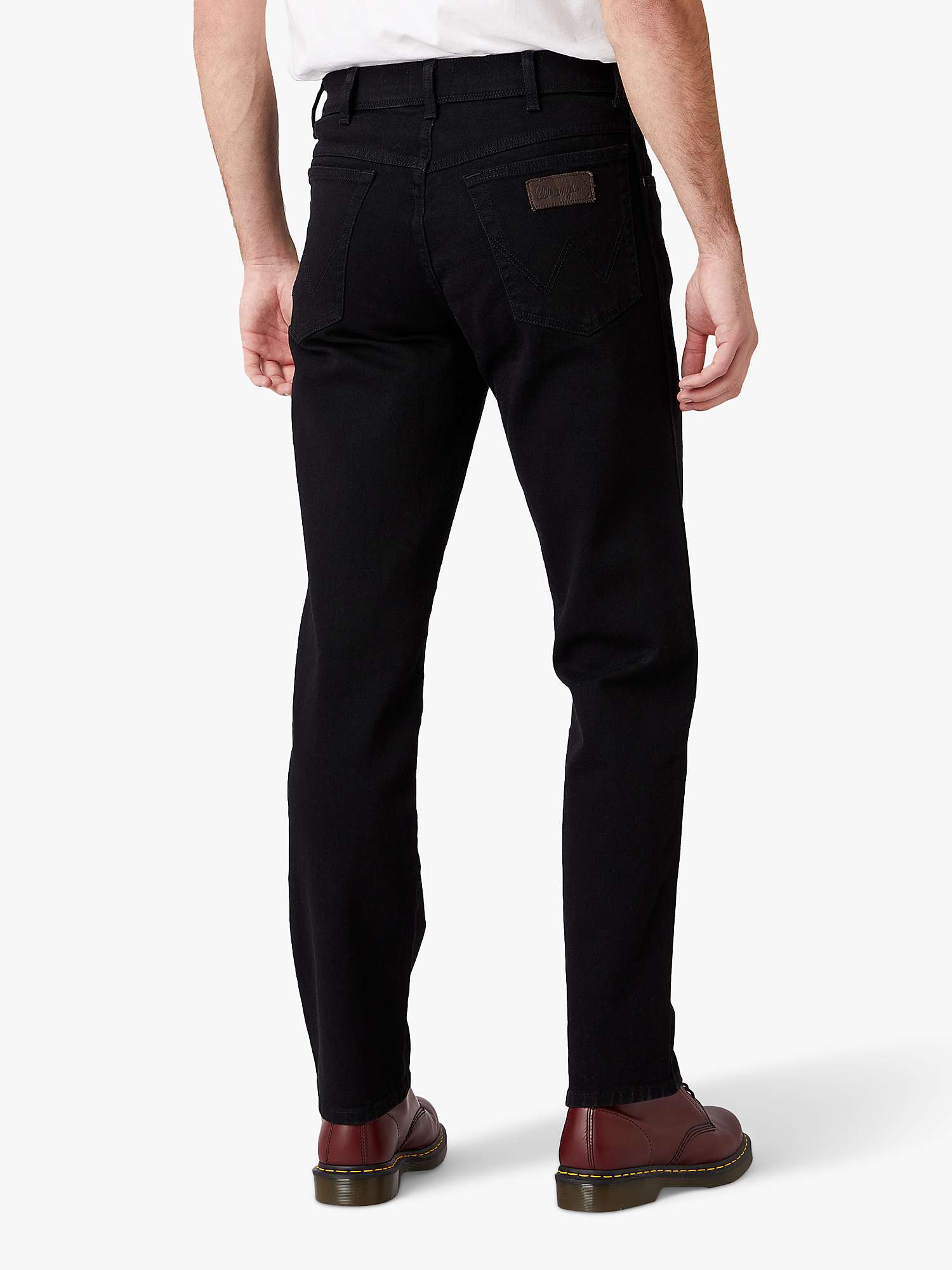 Wrangler Regular Fit Jeans, Black at John Lewis & Partners