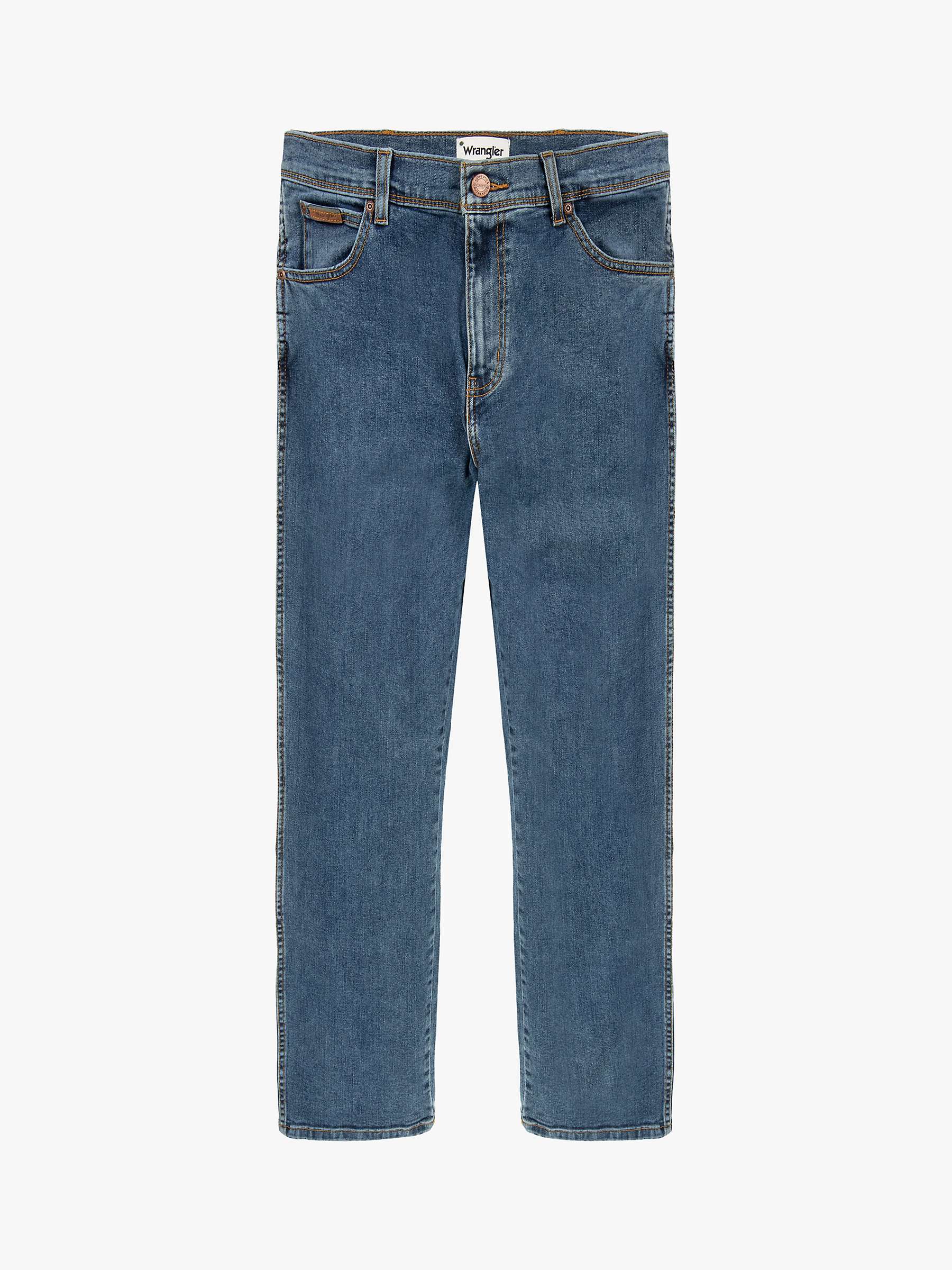 Wrangler Texas Regular Fit Stone Wash Jeans, Blue at John Lewis & Partners