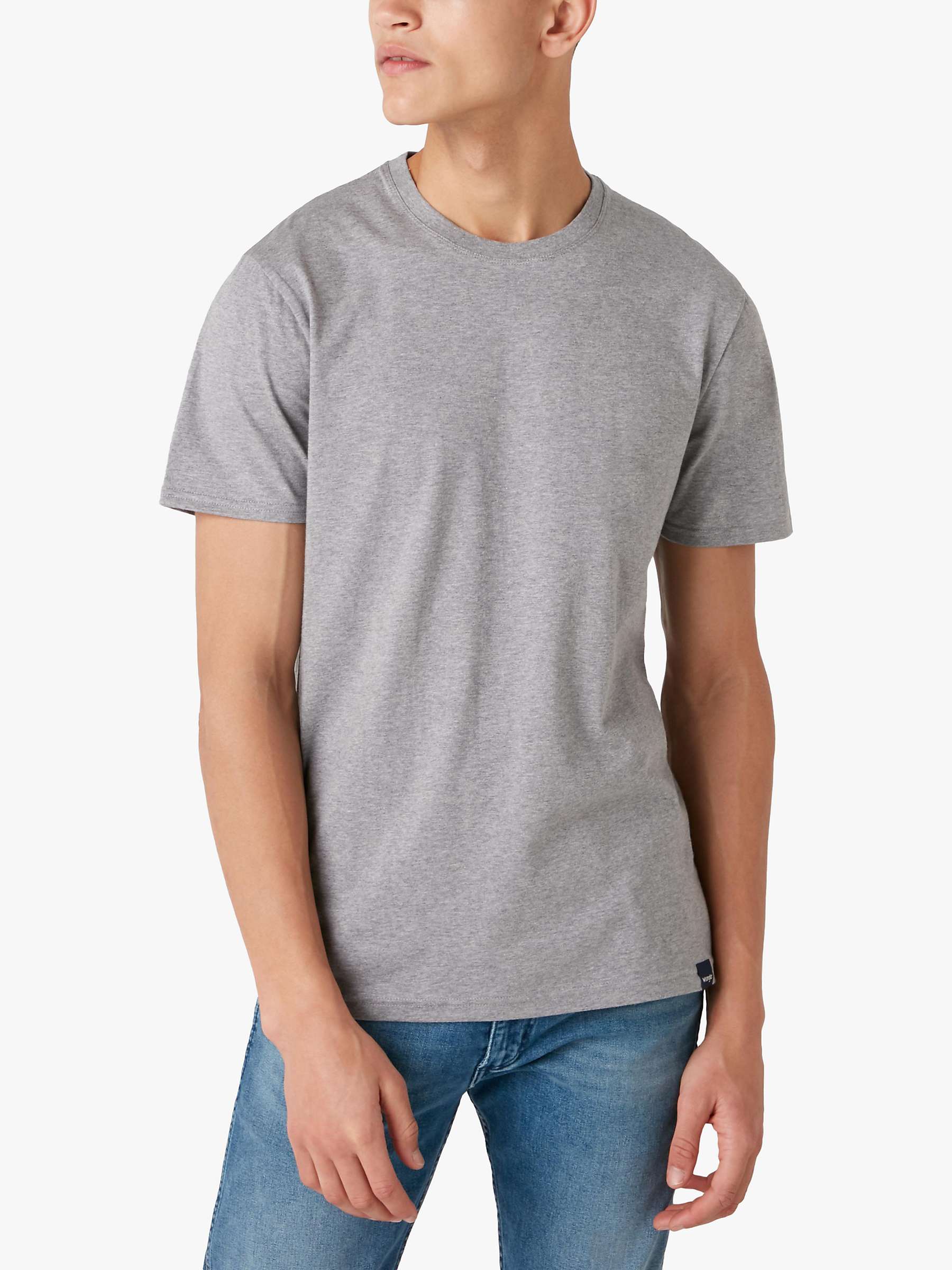 Wrangler Crew Neck T-Shirt, Pack of 2, Grey at John Lewis & Partners