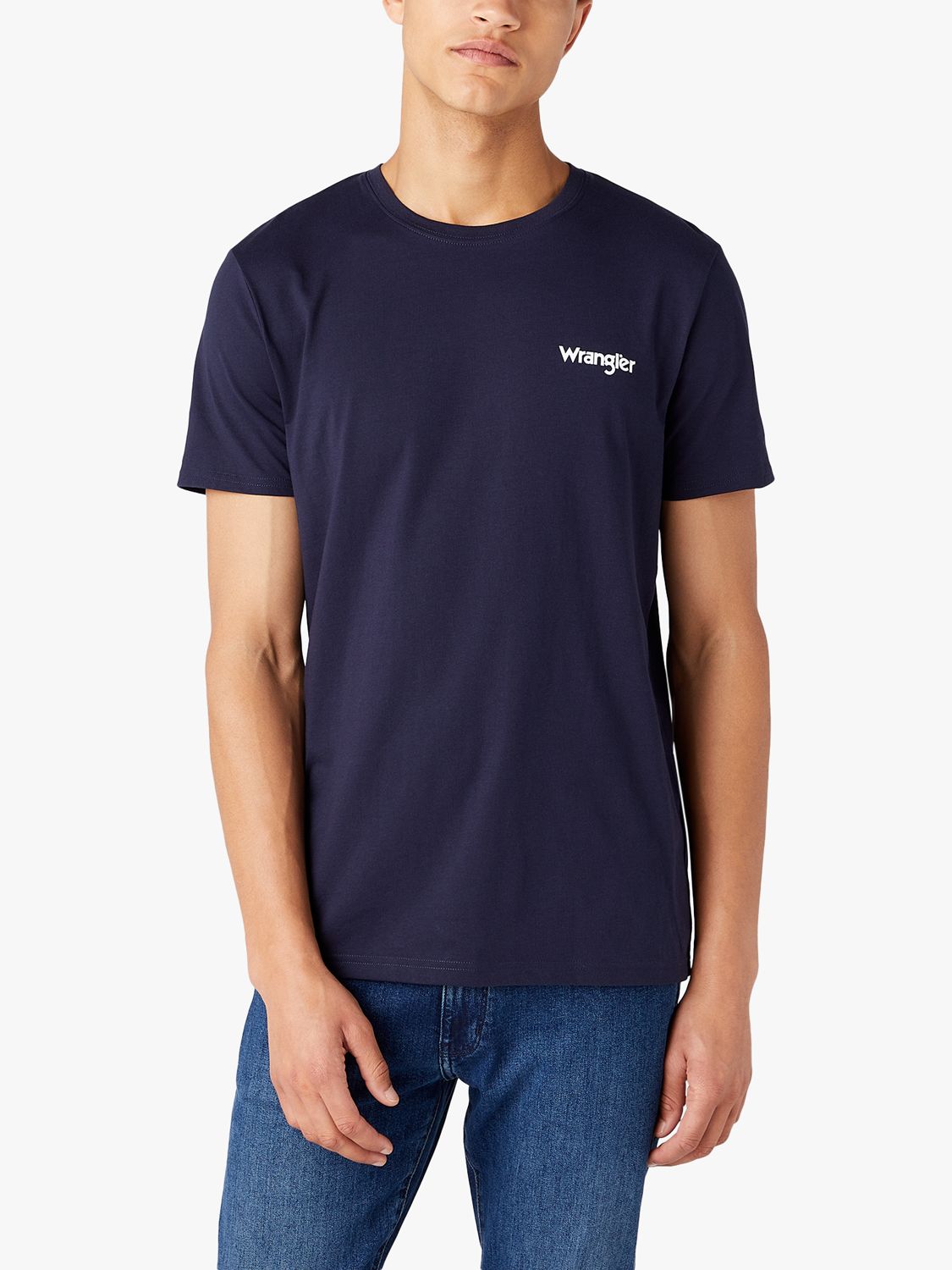 Wrangler Sign Off Crew Neck Cotton T-Shirt, Pack of 2, Navy/White at John  Lewis & Partners