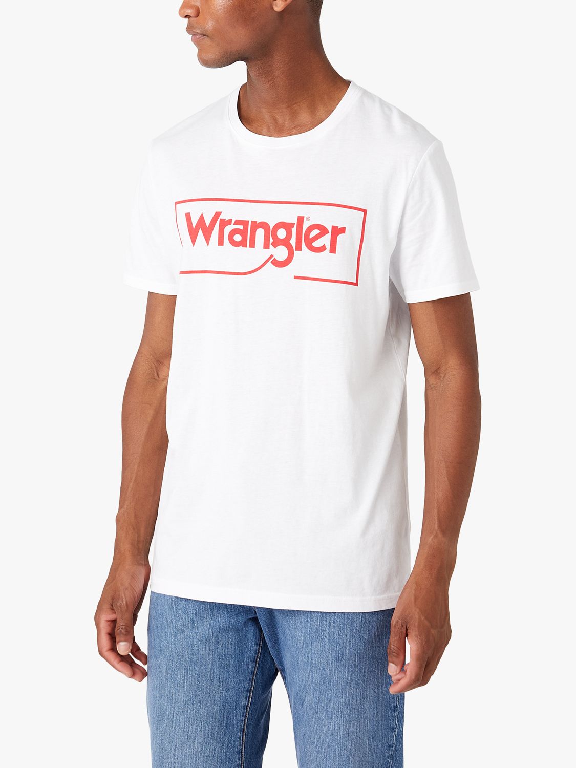 Wrangler Logo Crew Neck T-Shirt, White at John Lewis