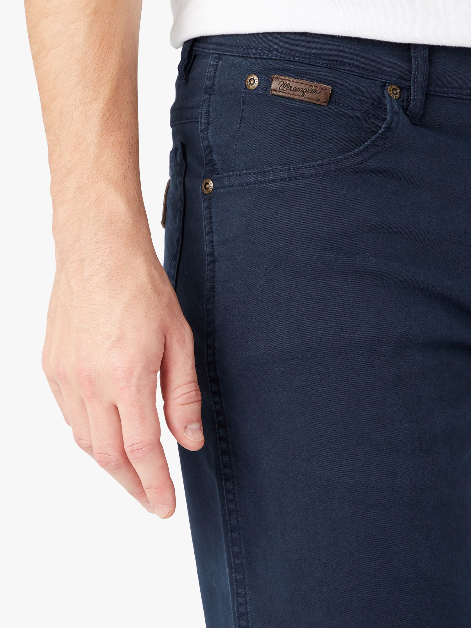 Wrangler Texas Slim Fit Jeans, Navy at John Lewis & Partners