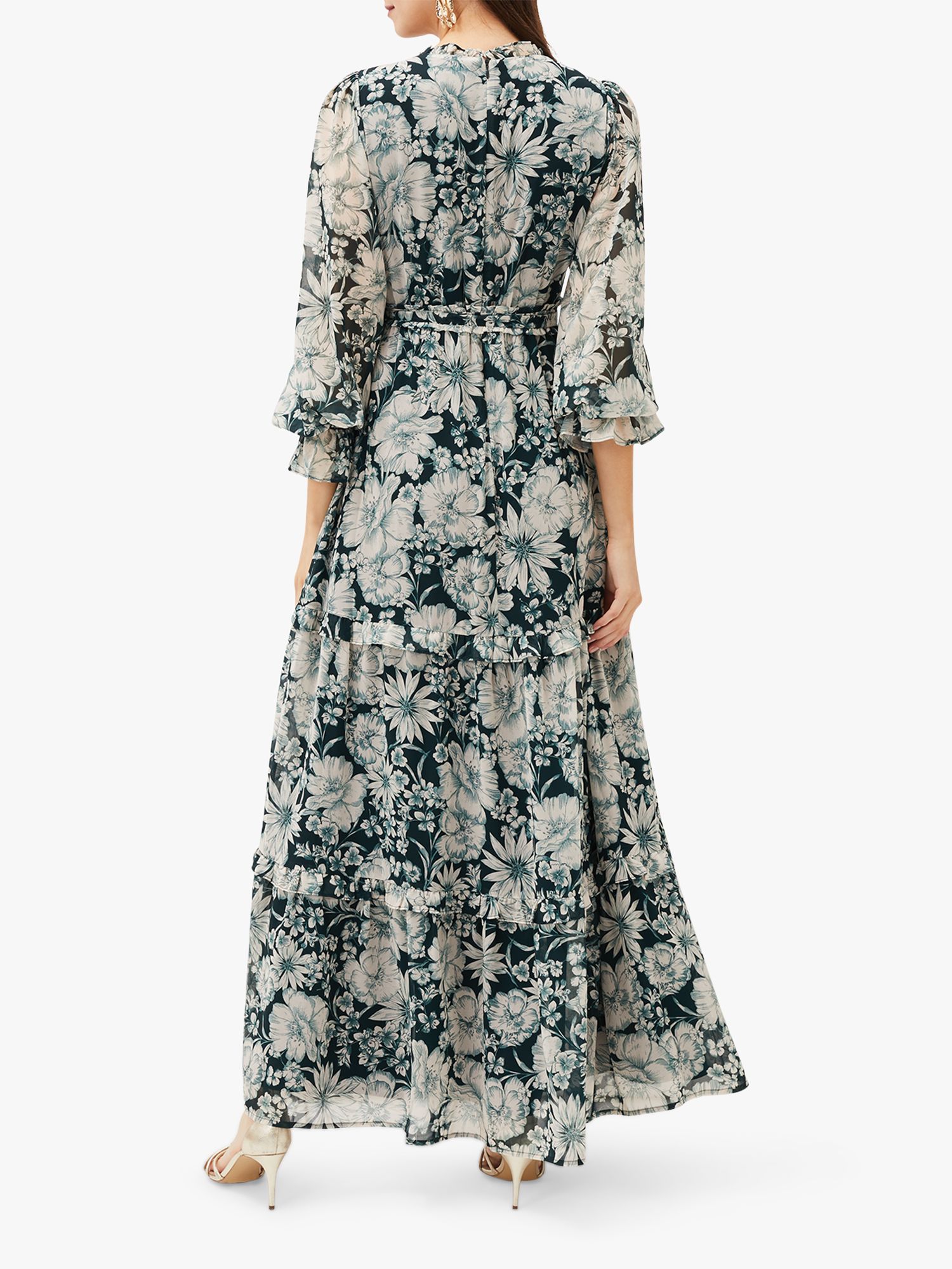 Phase Eight Indiana Floral Print Maxi Dress, Pine at John Lewis & Partners