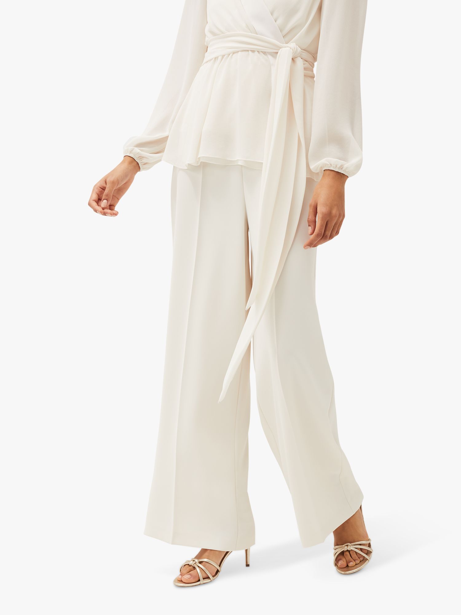 Phase Eight Florentine Co-Ord Wide Leg Trousers, Buttermilk