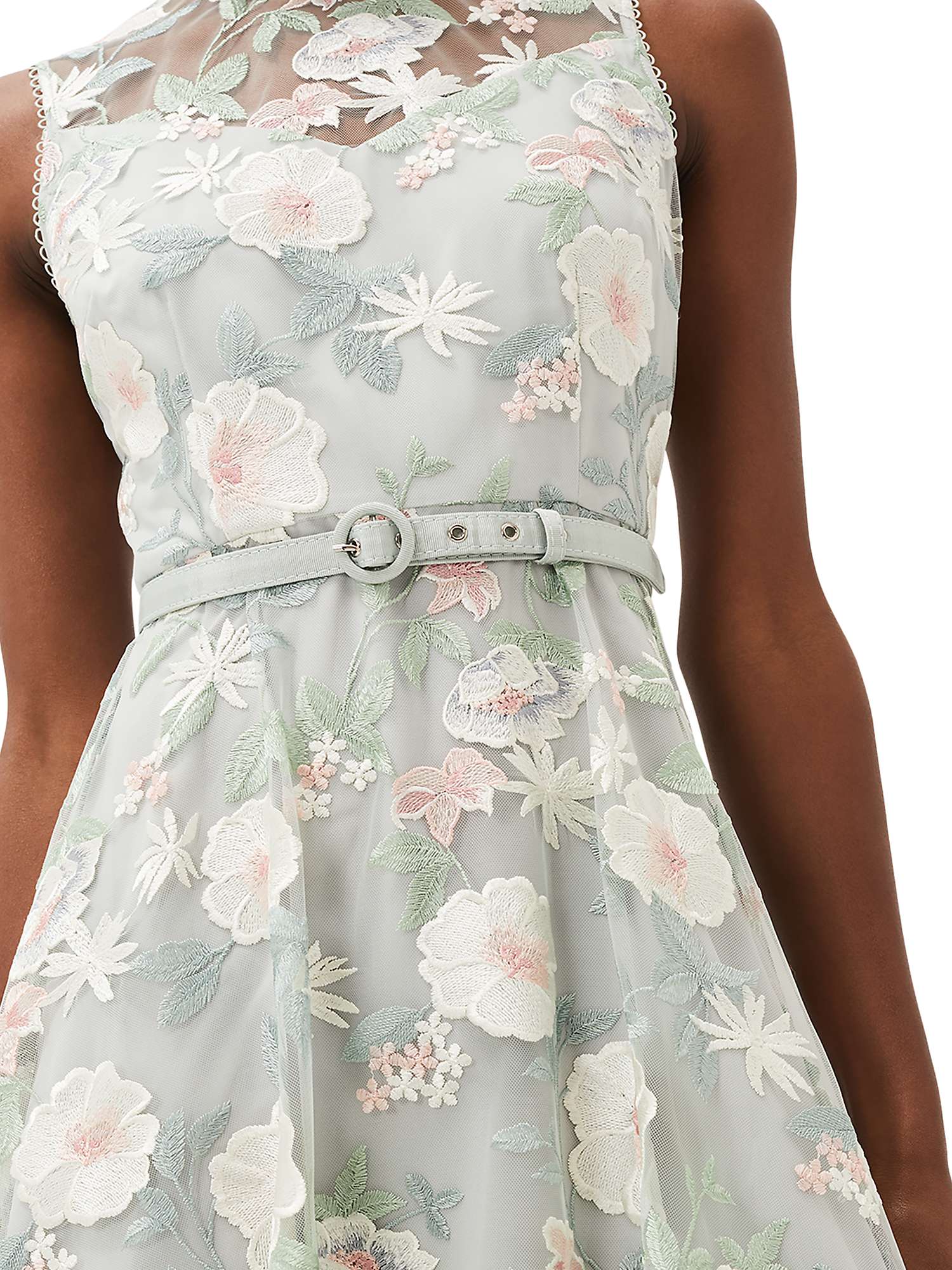 Buy Phase Eight Aria Floral Embroidery Flared Dress, Eau De Nil Online at johnlewis.com