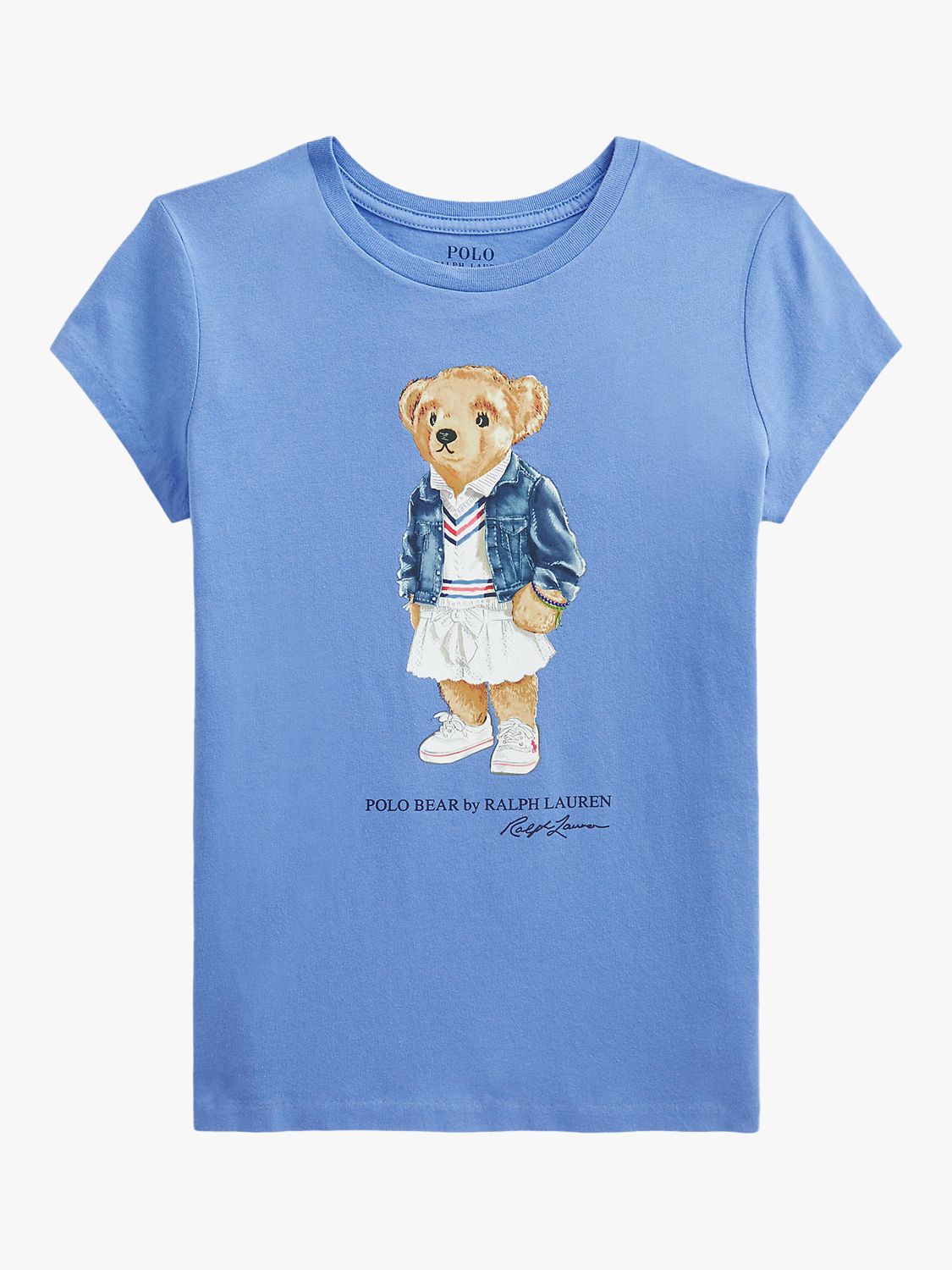 Ralph Lauren Kids' Polo Bear Logo T-Shirt, Blue
