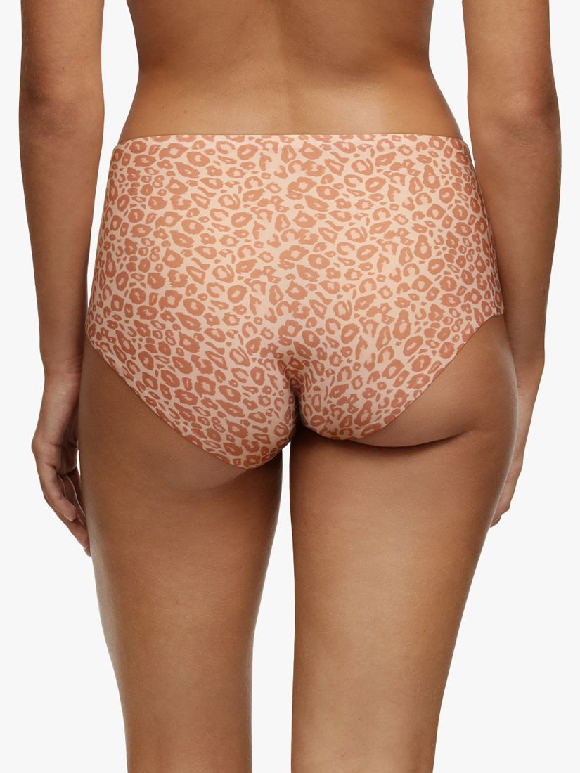 Chantelle Soft Stretch Leopard Print High Waisted Knickers, Leopard Neutral, One Size