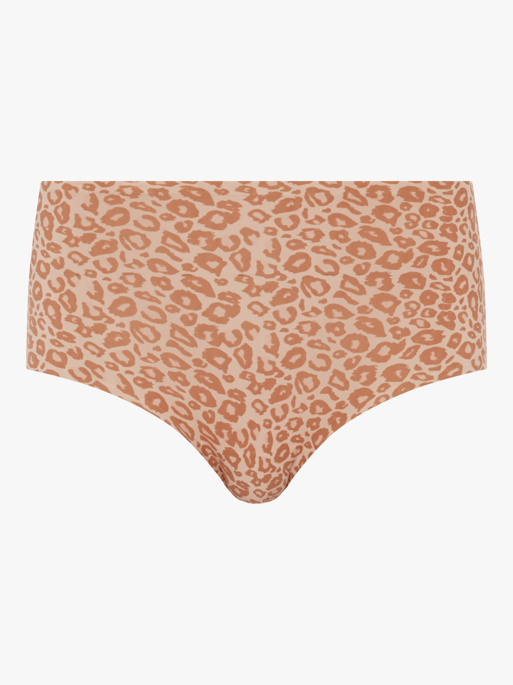 Chantelle Soft Stretch Leopard Print High Waisted Knickers, Leopard Neutral, One Size