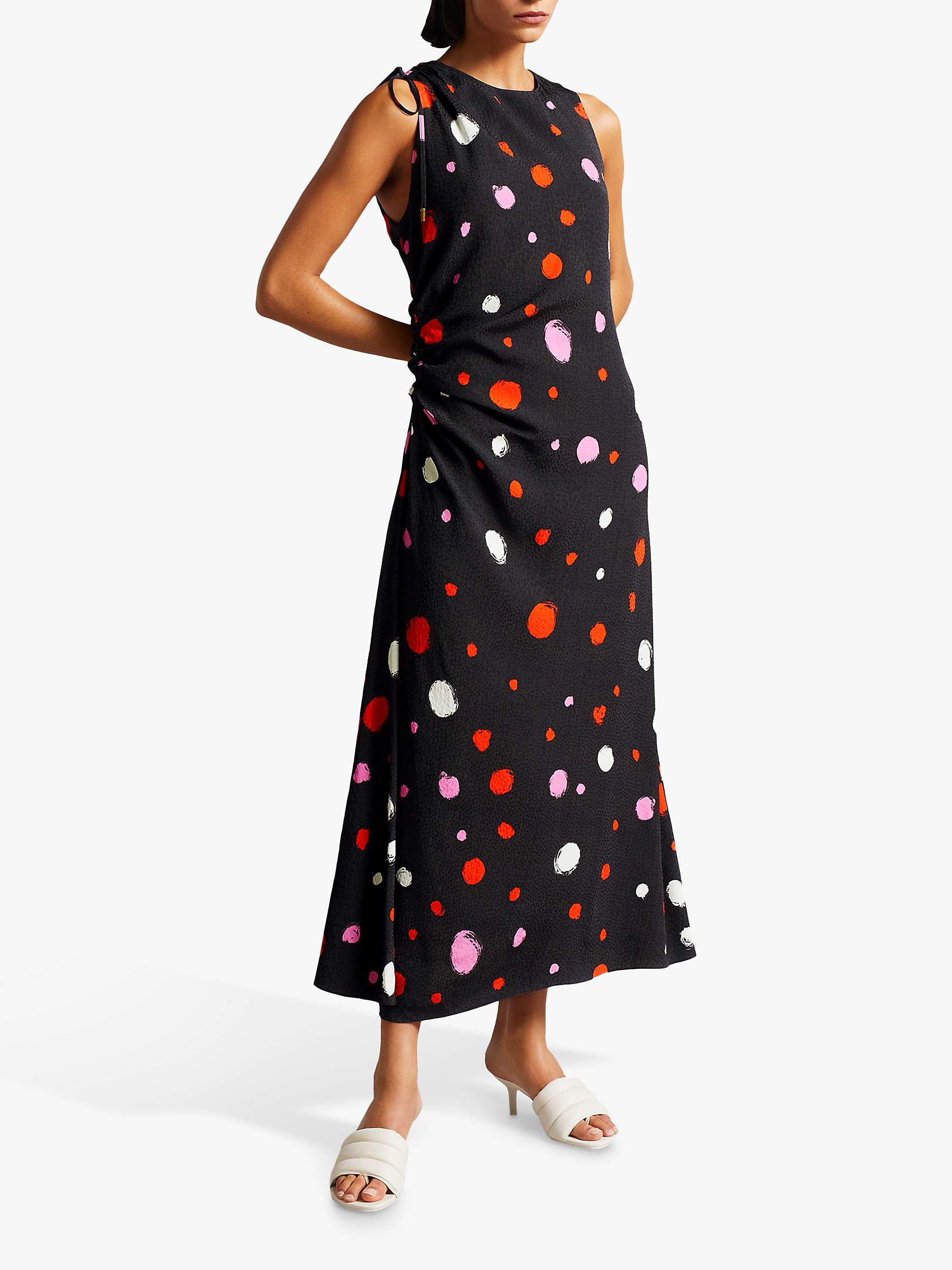 Buy Ted Baker Lizzzee Spot Print Midi Dress, Black/Multi Online at johnlewis.com