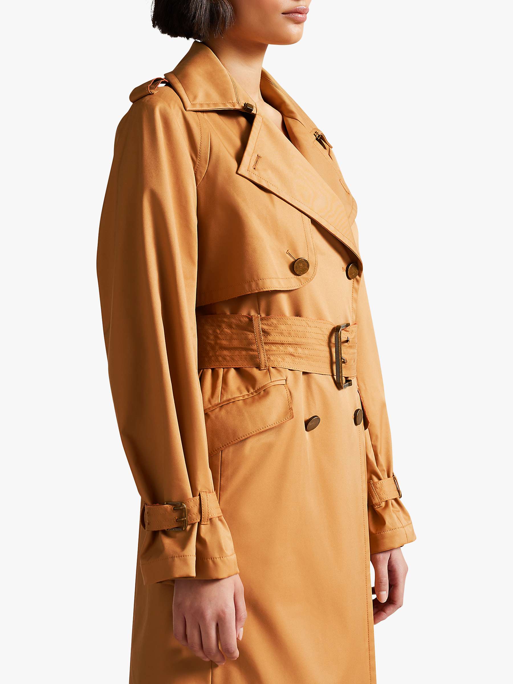 Ted Baker Maaeve Double Faced Lightweight Trench Coat, Light Brown at John  Lewis & Partners