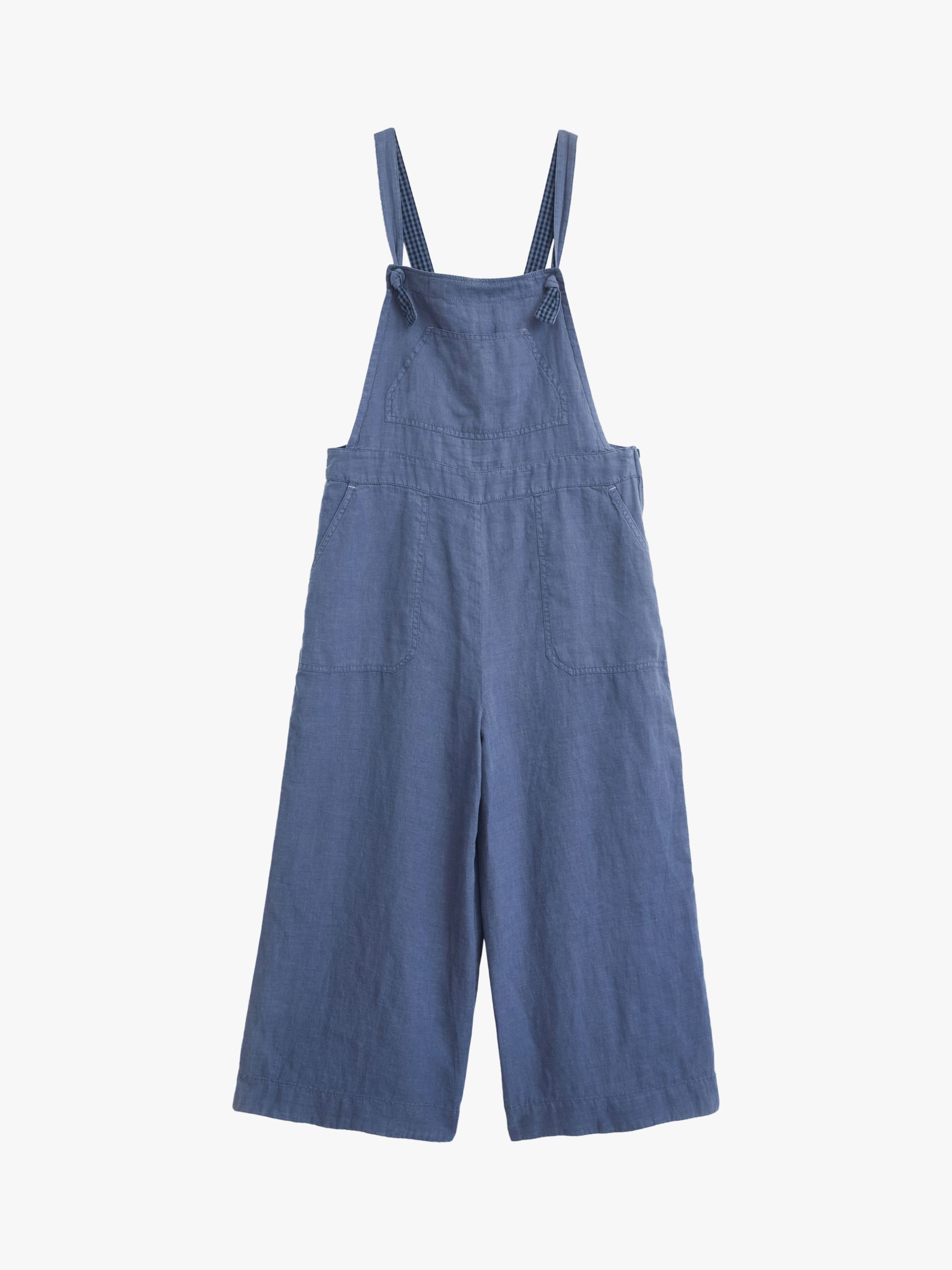 White Stuff Debbie Linen Dungarees, Blue at John Lewis & Partners