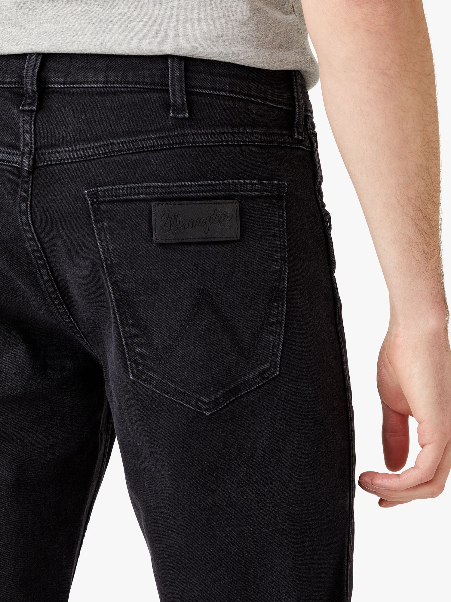 Wrangler Greensboro Slim Fit Denim Jeans, Black at John Lewis & Partners