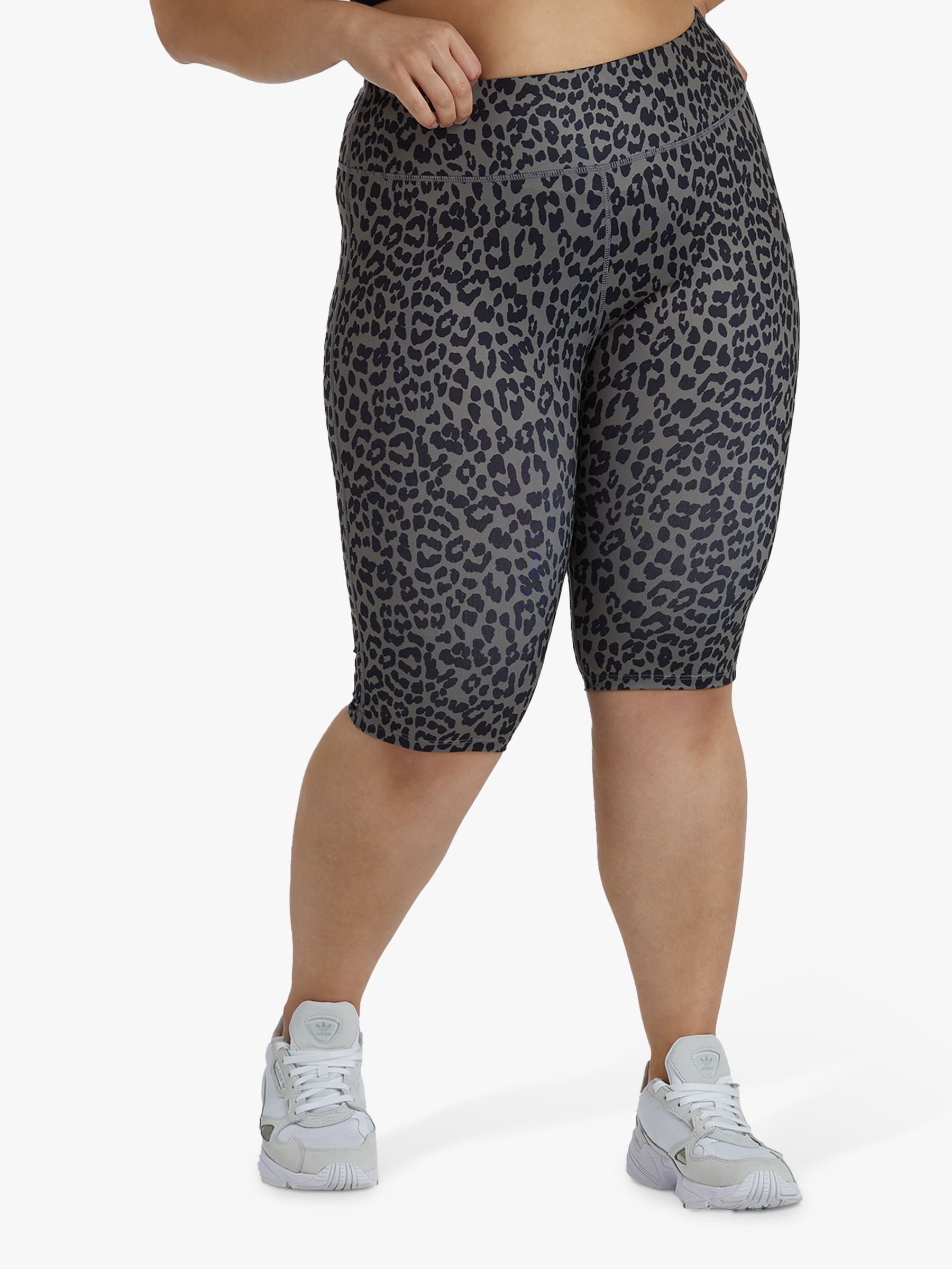Wolf & Whistle Curve Leopard Shorts, Dusty Olive, 18