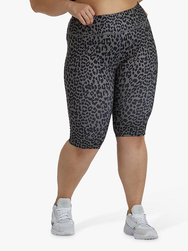 Wolf & Whistle Curve Leopard Shorts, Dusty Olive