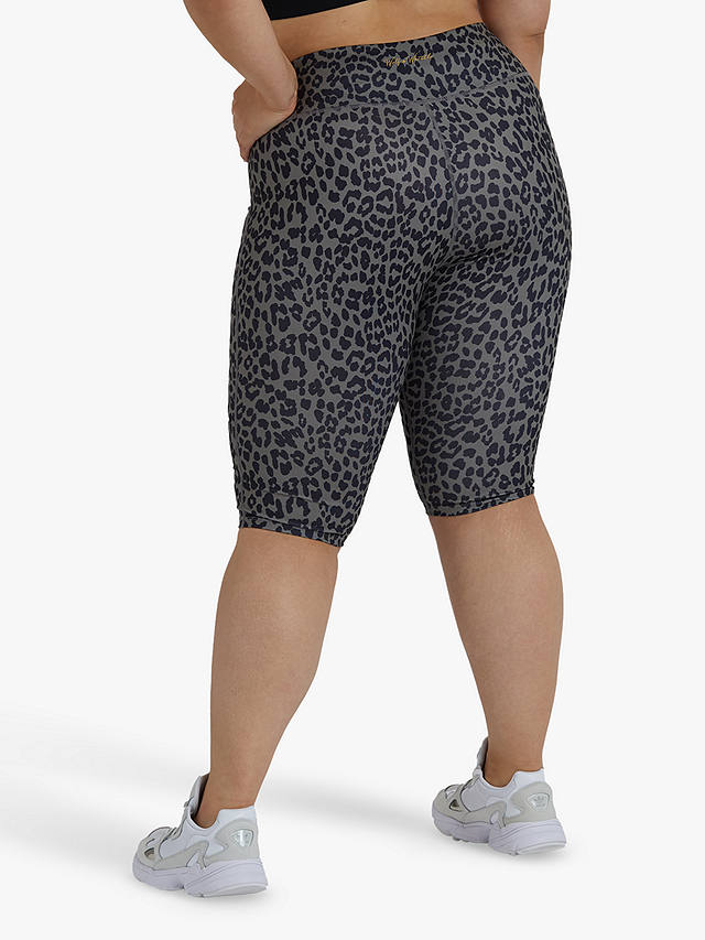 Wolf & Whistle Curve Leopard Shorts, Dusty Olive