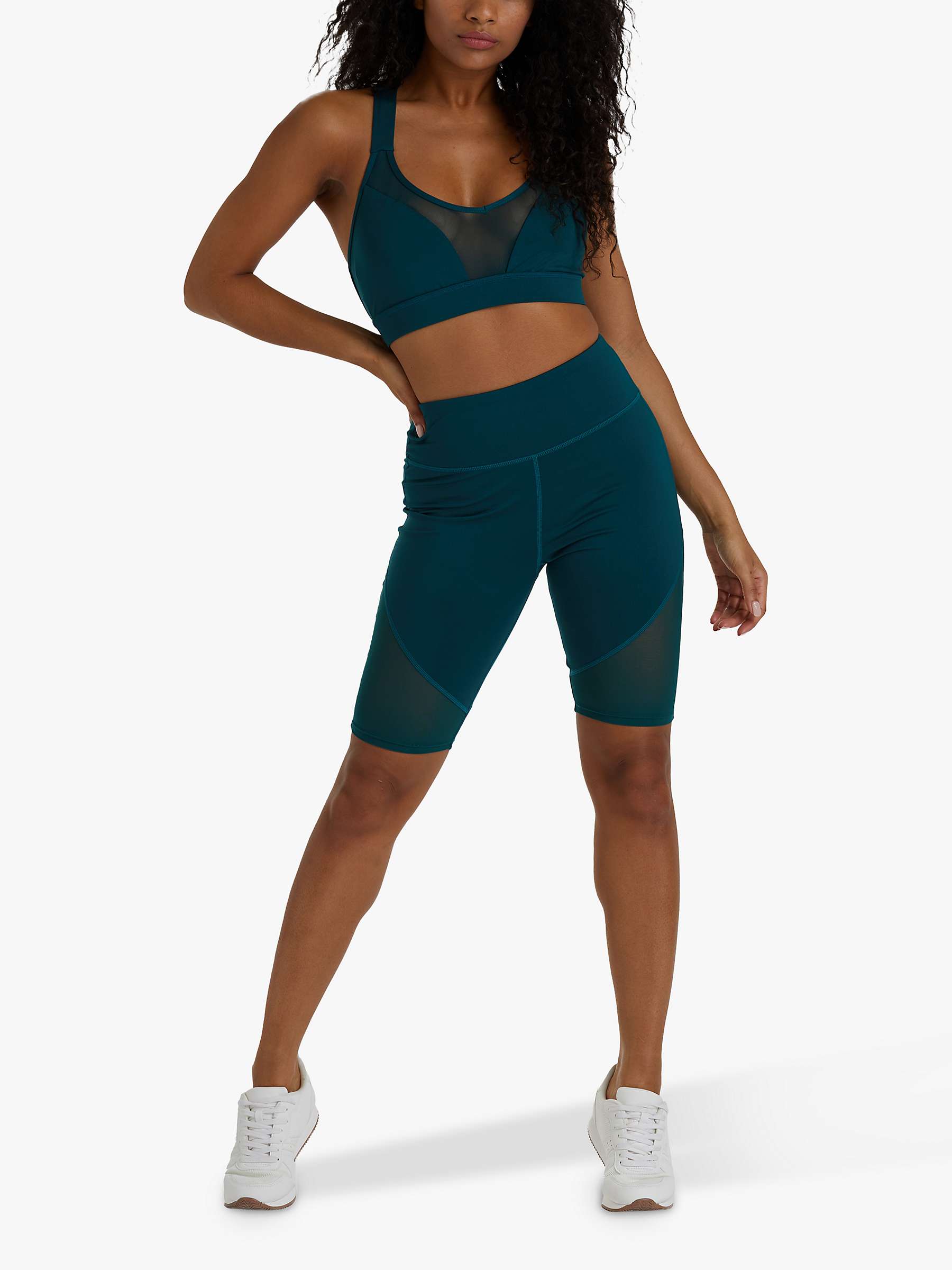 Buy Wolf & Whistle Mix and Match Mesh Panel Shorts, Teal Online at johnlewis.com