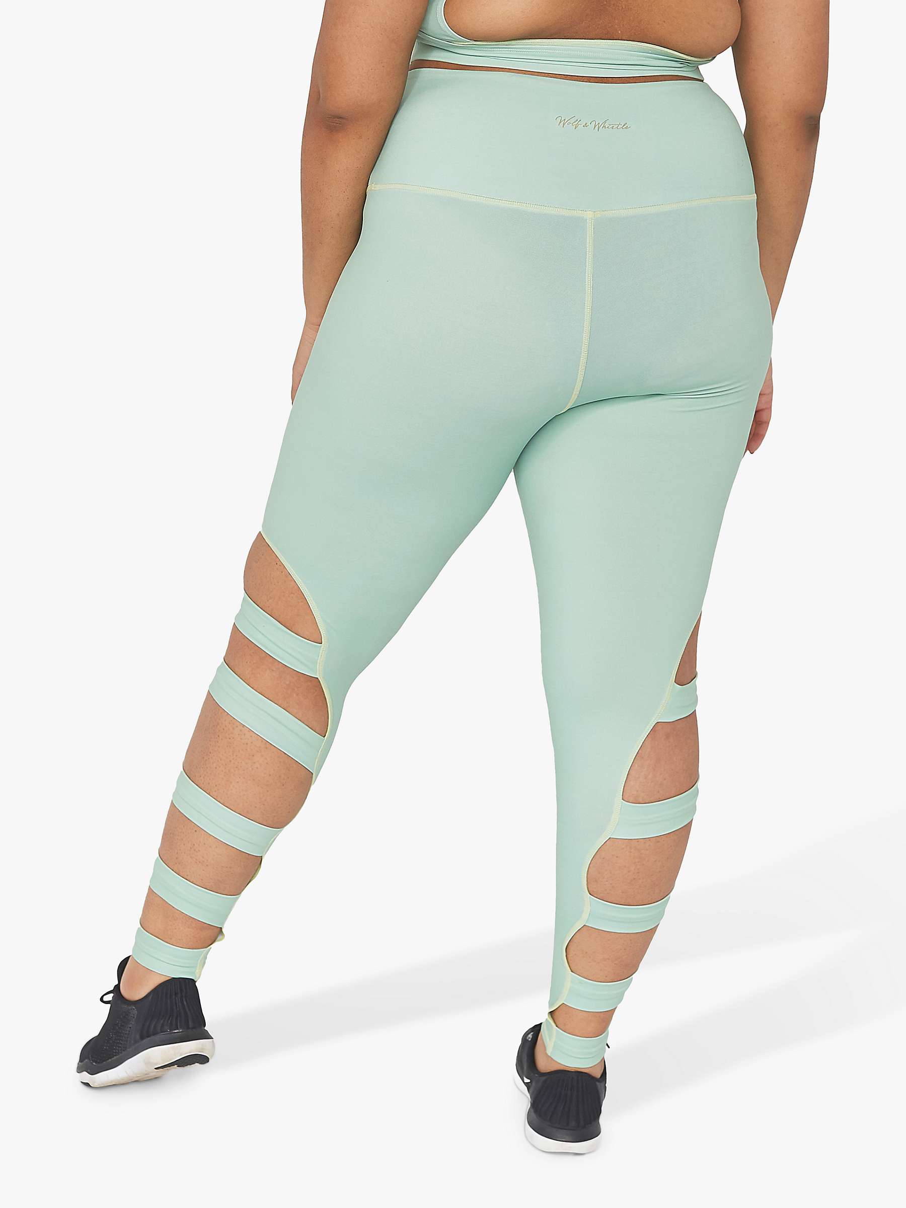 Buy Wolf & Whistle High Waist Cut Out Leggings, Green Online at johnlewis.com