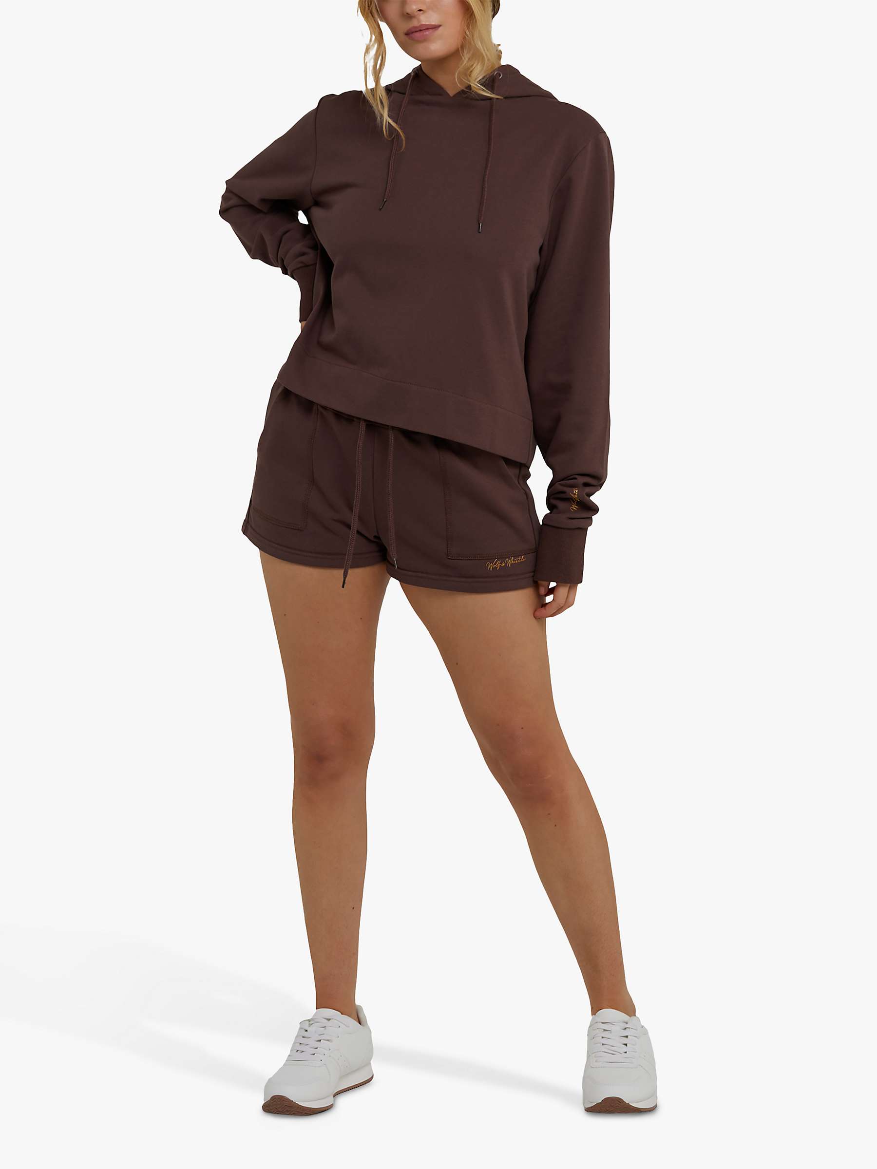Buy Wolf & Whistle Cropped Hooded Top, Brown Online at johnlewis.com