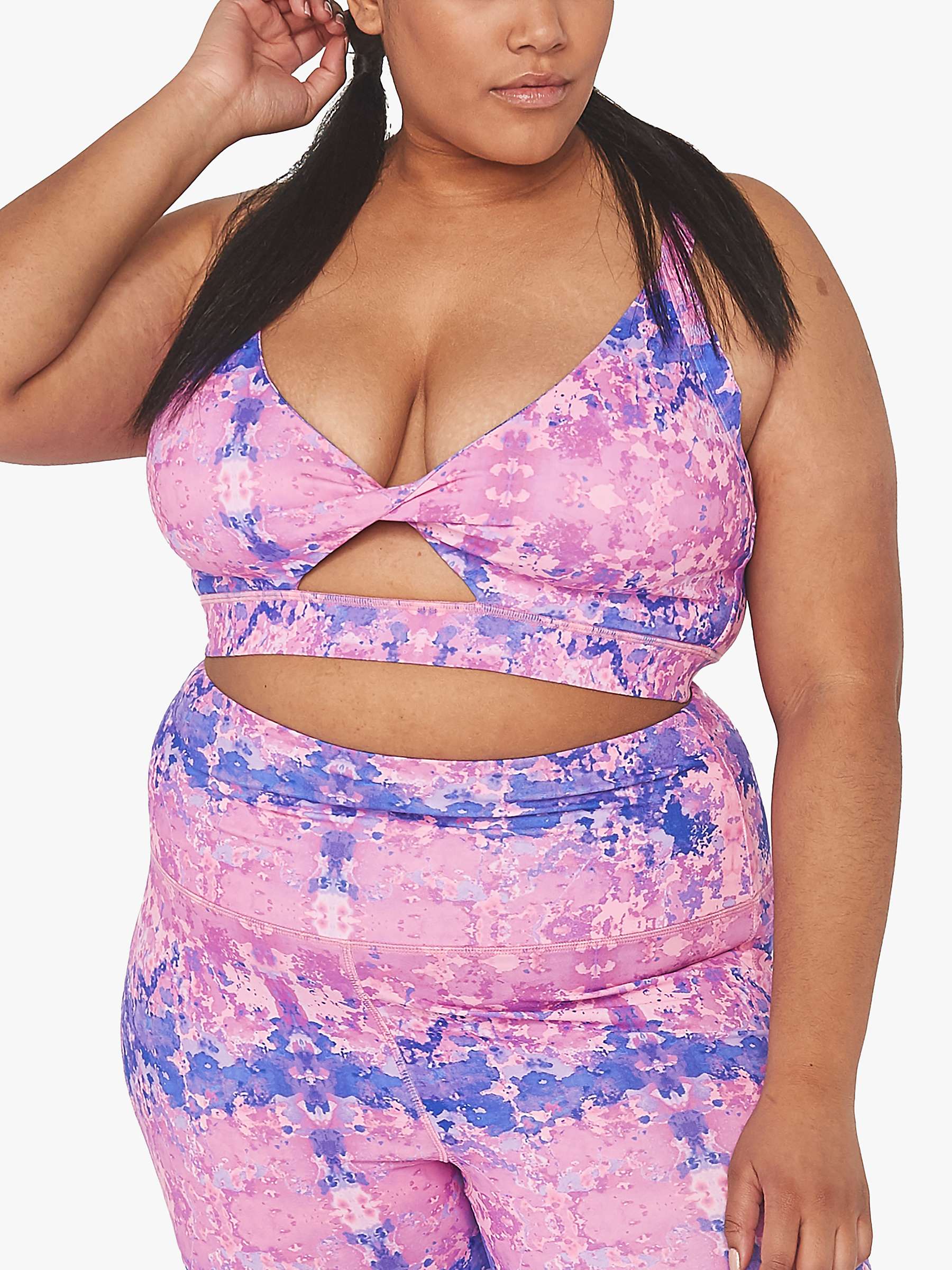 Buy Wolf & Whistle Marble Twist Front Sports Bra, Pink/Multi Online at johnlewis.com