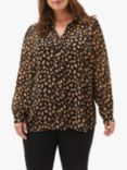 Phase Eight Millie Abstract Spot Print Blouse, Black/Camel