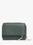 Whistles Bibi Zip Around Leather Purse, Dark Green