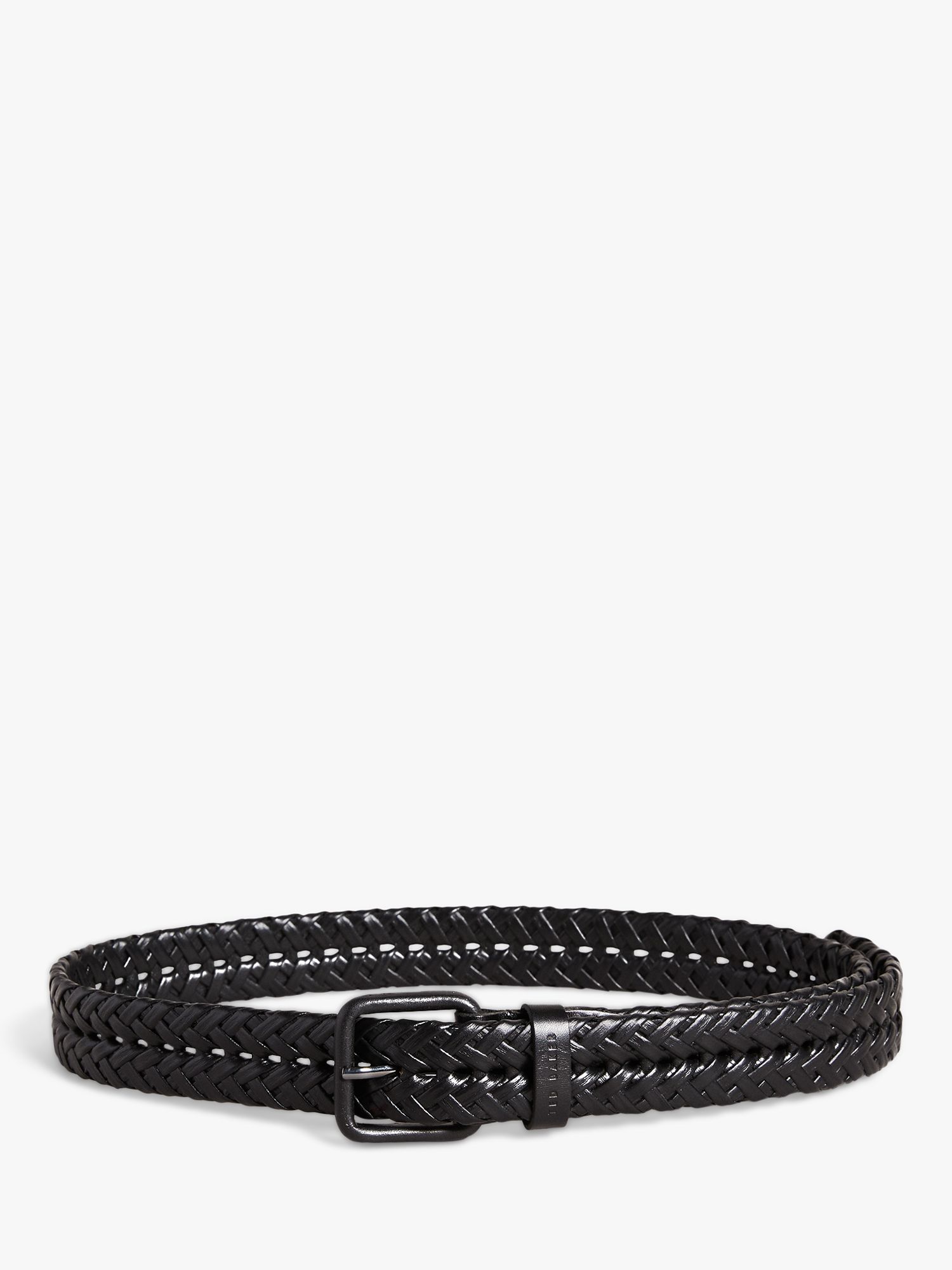 Ted Baker Triplet Woven Leather Belt, Black