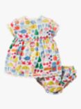 Mini Boden Baby Farmers Market Print Dress & Knickers Set, Multi