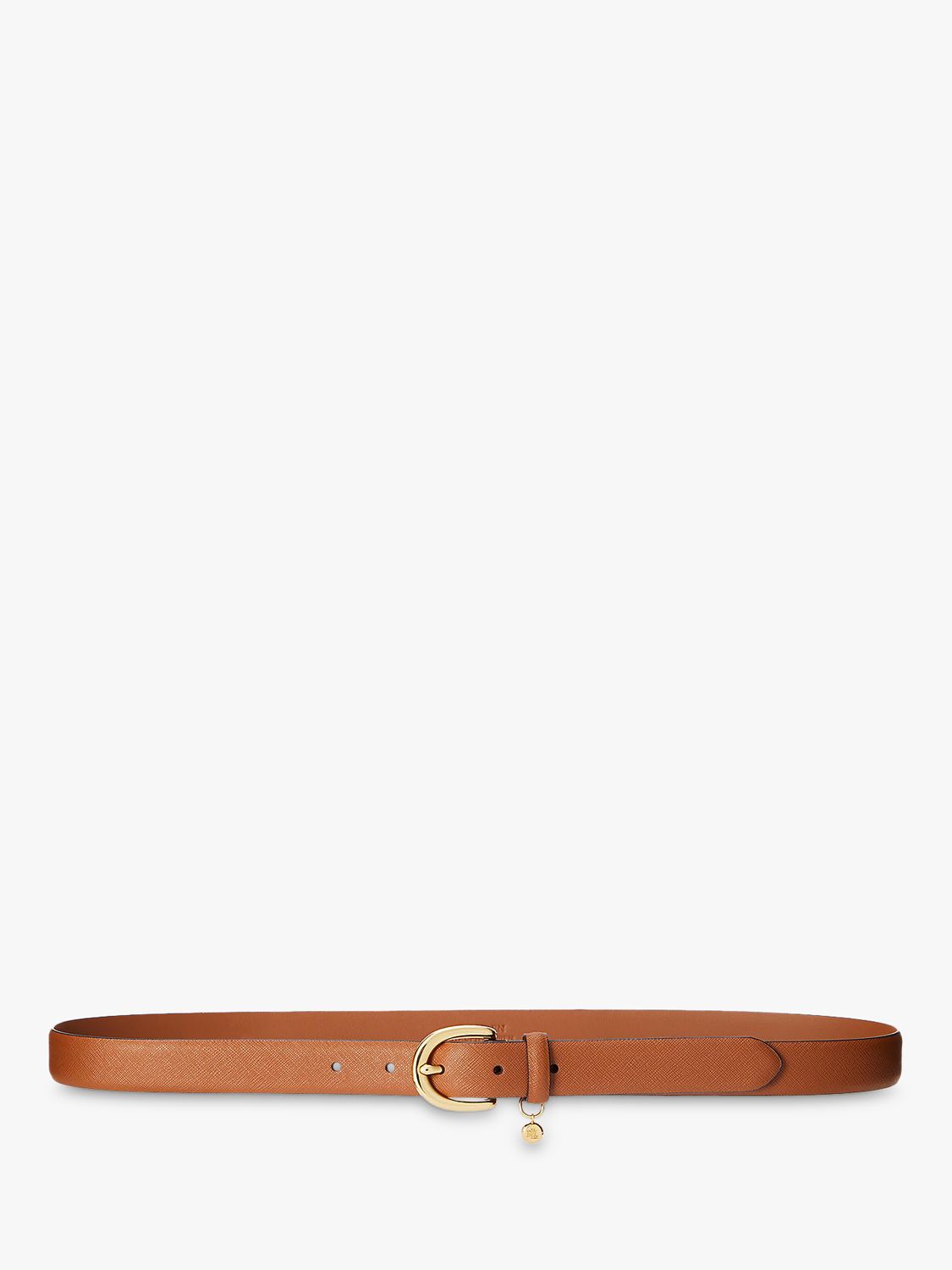 Lauren Ralph Lauren Cross Hatch Leather Belt, Classic Tan at John Lewis ...