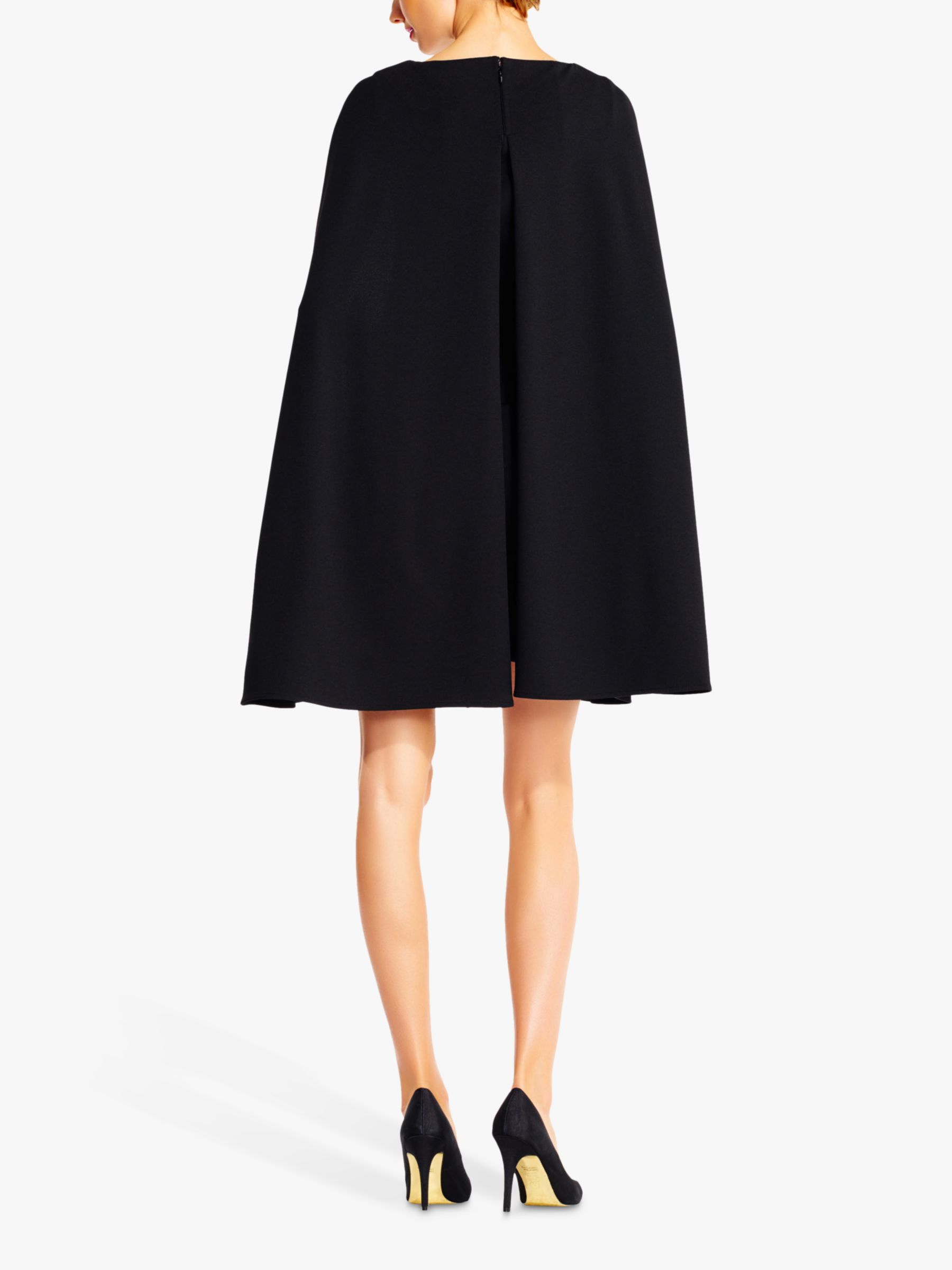 Adrianna Papell Cape Cocktail Dress Black at John Lewis Partners