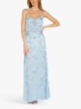 Adrianna Papell Beaded V-Neck Dress, Elegant Sky