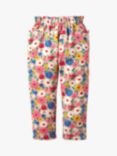 Mini Boden Kids' Floral Heart Pocket Trousers, Pink/Multi